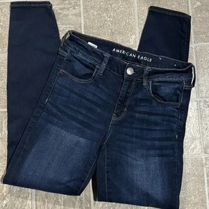 American Eagle Outfitters Women’s Stretch Jeggings Size 8 Regular Dark Blue EUC